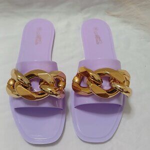 Abata - Lavender and Gold with Chain Slides – Women’s Size 8